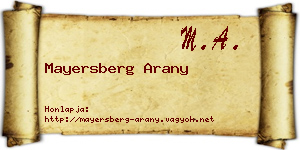 Mayersberg Arany névjegykártya
